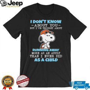 Funny Snoopy “Running Away as an Adult” Peanuts T Shirt