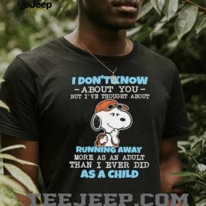 Funny Snoopy “Running Away as an Adult” Peanuts T Shirt