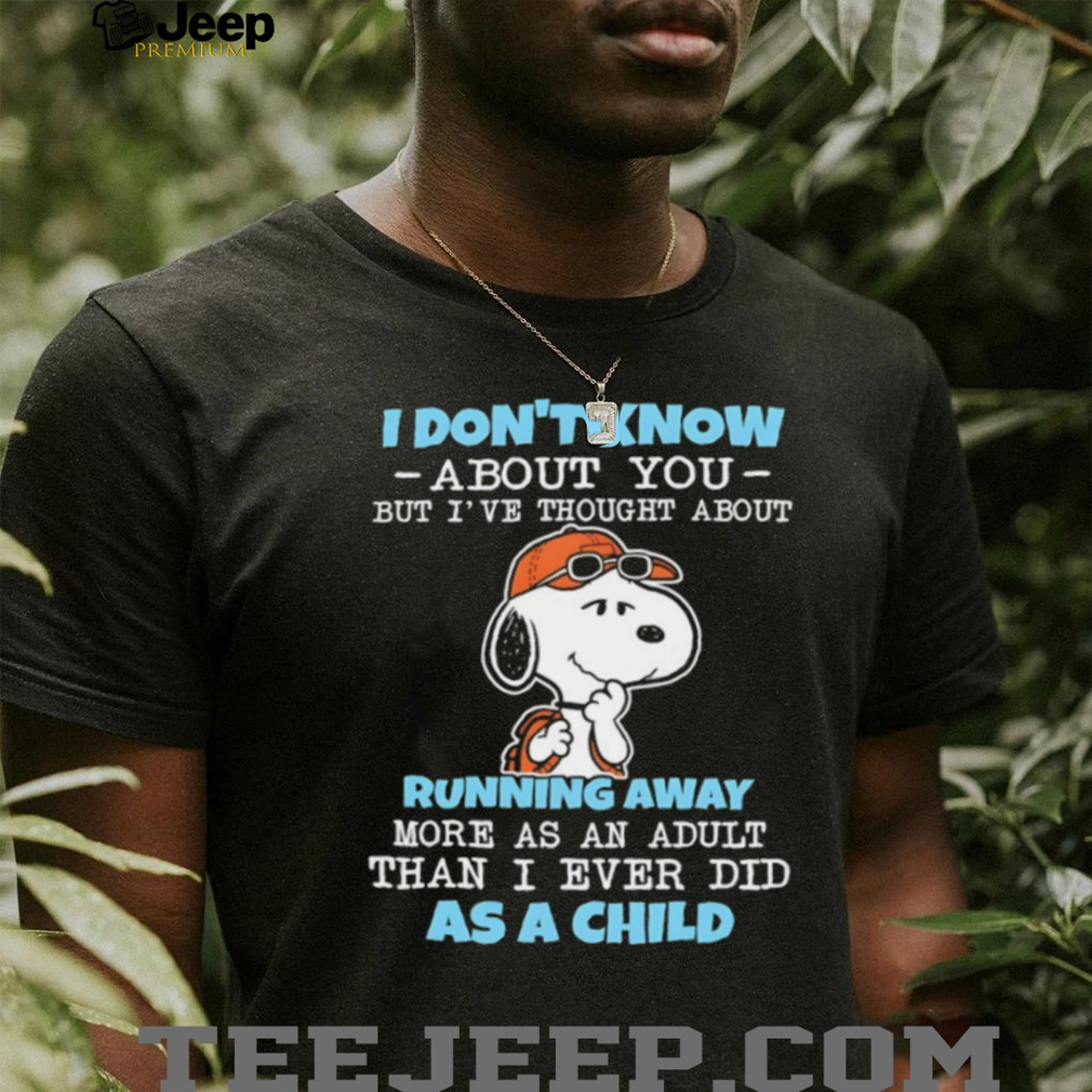 Funny Snoopy “Running Away as an Adult” Peanuts T Shirt Funny Snoopy “Running Away as an Adult” Peanuts T Shirt