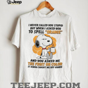 Funny Snoopy Spell Orange Fruit or Color Sarcastic T Shirt