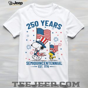 Snoopy Semiquincentennial 250 Years Est 1776 American Flag T shirt