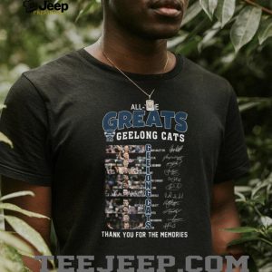 Geelong Cats All Time Greats AFL Legends Vertical Name Signatures T Shirt