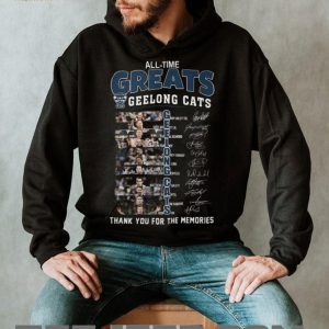 Geelong Cats All Time Greats AFL Legends Vertical Name Signatures T Shirt