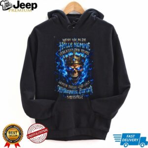 German Blue Fire Skull “Willkommen Zurück Meister” Biker T Shirt German Blue Fire Skull “Willkommen Zurück Meister” Biker T Shirt