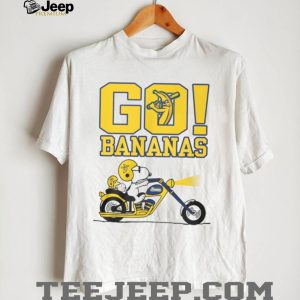 Go Bananas Snoopy Riding Motorcycle Savannah Bananas T Shirt
