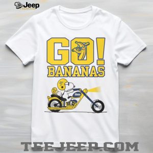 Go Bananas Snoopy Riding Motorcycle Savannah Bananas T Shirt