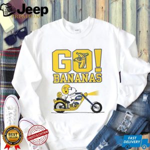 Go Bananas Snoopy Riding Motorcycle Savannah Bananas T Shirt
