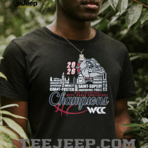 Gonzaga Bulldogs 2026 WCC Men's Basketball Champions Roster Graphic T Shirt