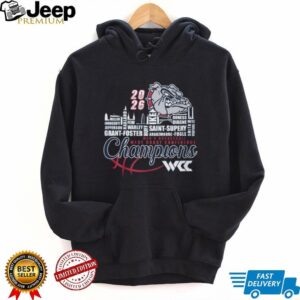 Gonzaga Bulldogs 2026 WCC Men's Basketball Champions Roster Graphic T Shirt