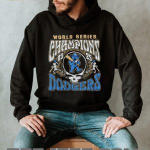 Grateful Dead x LA Dodgers 2025 World Series Champions Steal Your Face Black T shirt