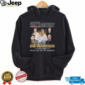 Grey’s Anatomy Eric William Dane 1972 2026 Thank You For The Memories T Shirt Grey’s Anatomy Eric William Dane 1972 2026 Thank You For The Memories T Shirt