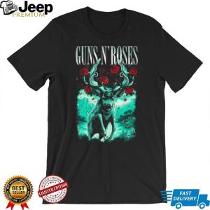 Guns N’ Roses Deer Antler Rose Surreal Graphic Band T Shirt Guns N’ Roses Deer Antler Rose Surreal Graphic Band T Shirt