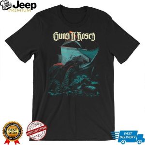 Guns N’ Roses Kraken Sea Monster Pirate Ship Graphic T Shirt Guns N’ Roses Kraken Sea Monster Pirate Ship Graphic T Shirt