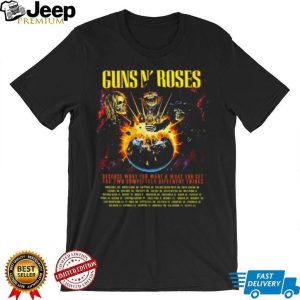 Guns N' Roses World Tour Back Print Skeleton Band T Shirt