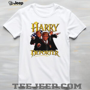 Harry Deporter Donald Trump Wizard Parody White T shirt