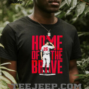 Home Of The Brave Baseball Player Salute Patriotic Sports T Shirt