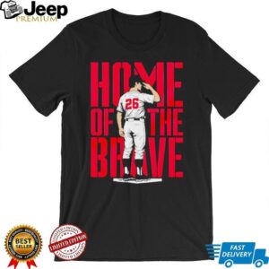 Home Of The Brave Baseball Player Salute Patriotic Sports T Shirt