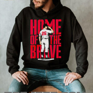 Home Of The Brave Baseball Player Salute Patriotic Sports T Shirt