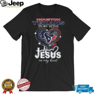 Houston Texans In My Veins Jesus In My Heart Football Faith T Shirt Houston Texans In My Veins Jesus In My Heart Football Faith T Shirt