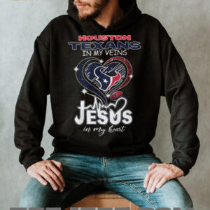 Houston Texans In My Veins Jesus In My Heart Football Faith T Shirt