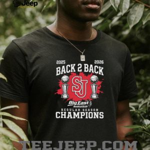 St. John’s Red Storm Back 2 Back Big East Regular Season Champions T Shirt St. John’s Red Storm Back 2 Back Big East Regular Season Champions T Shirt
