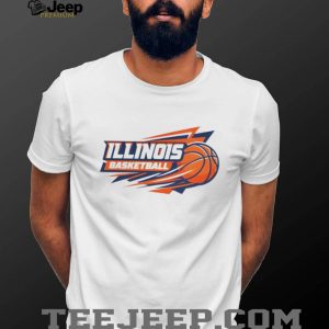 Illinois Basketball Orange and Blue Speed Logo T Shirt Illinois Basketball Orange and Blue Speed Logo T Shirt