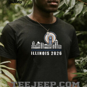 Illinois Fighting Illini 2026 Basketball Team Roster Skyline Signature T Shirt