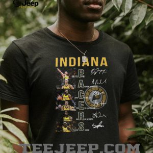 Indiana Pacers Players Signatures Vertical Team Spirit T Shirt