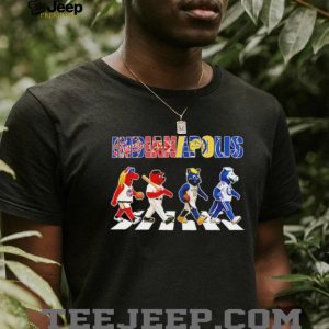 Indianapolis City Sports Mascots Abbey Road Parody T shirt