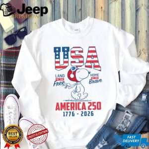Snoopy Pilot USA America 250 Land of the Free Home of the Brave T Shirt Snoopy Pilot USA America 250 Land of the Free Home of the Brave T Shirt