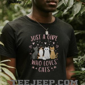 Just A Girl Who Loves Cats Cute Multi Cat Lover Graphic T Shirt