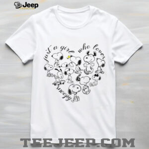 Just A Girl Who Loves Snoopy Heart Graphic White T Shirt
