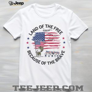 Snoopy Military Veteran Land Of The Free Because Of The Brave T Shirt