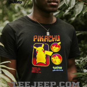 Pikachu Pokemon #025 Electric Type Retro Pokedex Graphic T Shirt
