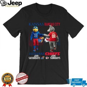 Kansas Jayhawks on Saturdays Kansas City Chiefs on Sundays T Shirt Kansas Jayhawks on Saturdays Kansas City Chiefs on Sundays T Shirt