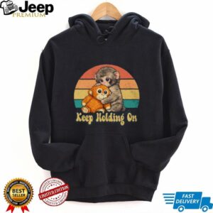 Keep Holding On Monkey Hugging Teddy Bear Retro Sunset T Shirt Keep Holding On Monkey Hugging Teddy Bear Retro Sunset T Shirt