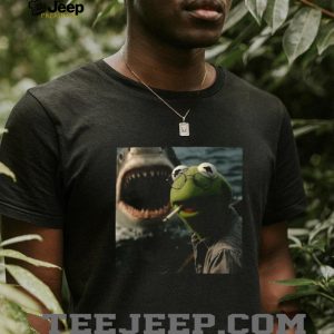 Kermit the Frog Shark Parody Smoking Funny Meme Graphic Tee