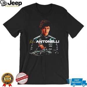 Kimi Antonelli Mercedes Formula One Driver Portrait Black T Shirt