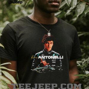 Kimi Antonelli Mercedes Formula One Driver Portrait Black T Shirt