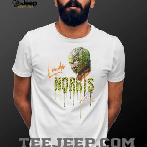 Lando Norris F1 Driver Helmet Neon Drip Graphic White T Shirt Lando Norris F1 Driver Helmet Neon Drip Graphic White T Shirt