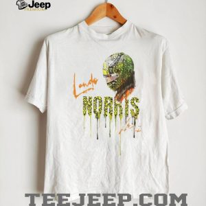 Lando Norris F1 Driver Helmet Neon Drip Graphic White T Shirt