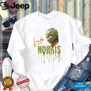 Lando Norris F1 Driver Helmet Neon Drip Graphic White T Shirt