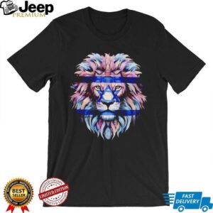 Lion of Judah Israel Flag Star of David Majestic Colorful Graphic T Shirt