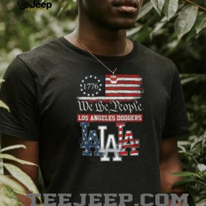Los Angeles Dodgers We The People 1776 Patriotic American Flag T Shirt