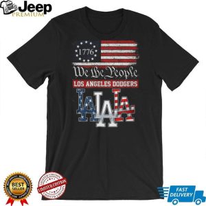 Los Angeles Dodgers We The People 1776 Patriotic American Flag T Shirt