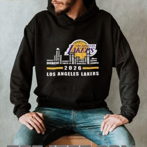 Los Angeles Lakers 2026 Roster Skyline Word Art Basketball T Shirt