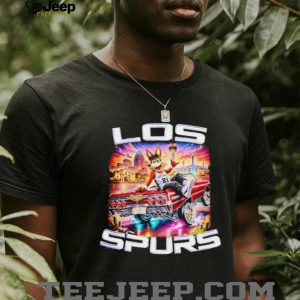 Los Spurs San Antonio Coyote Mascot Lowrider Car T Shirt Los Spurs San Antonio Coyote Mascot Lowrider Car T Shirt