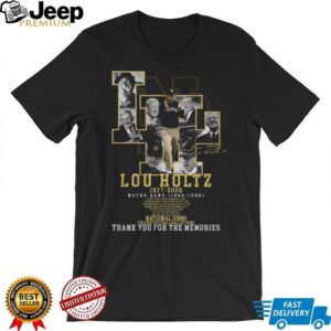Lou Holtz 1937 2026 Notre Dame “Thank You For The Memories” Tribute T Shirt