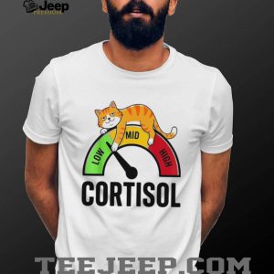 Low Mid High Cortisol Levels Funny Ginger Cat Stress Meter Tee Low Mid High Cortisol Levels Funny Ginger Cat Stress Meter Tee