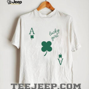 Lucky Girl Ace of Clovers St. Patrick's Day Gambling T Shirt
